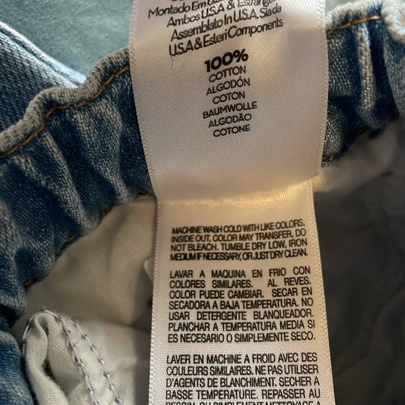 Mother Snacks Jeans 27 Drawn Fun Dip Nerd Blue Elastic Drawstring Straight Loose
